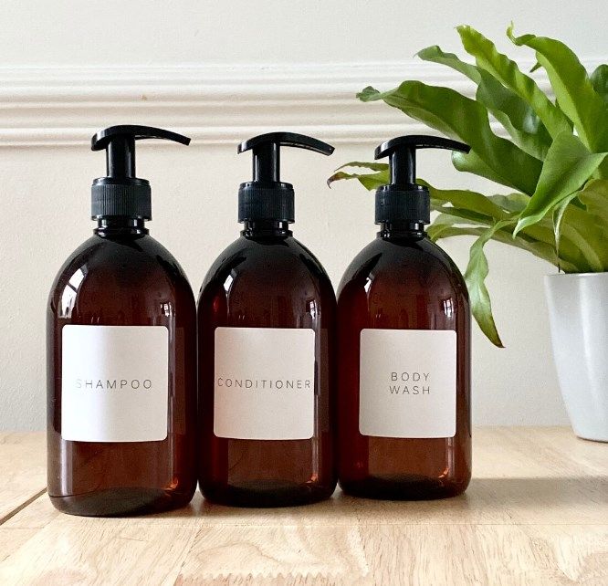 3pcs 500ml  Amber DISPENSER  PLASTIC Bottle (NO LABEL/BRUSH) - Refillable Bottle With Pump Dispenser &  no Label | For Shampoo, Hand Soap, Hand Cream, Body Wash | Reuse