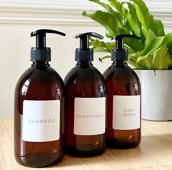 3pcs 500ml  Amber DISPENSER  PLASTIC Bottle (NO LABEL/BRUSH) - Refillable Bottle With Pump Dispenser &  no Label | For Shampoo, Hand Soap, Hand Cream, Body Wash | Reuse