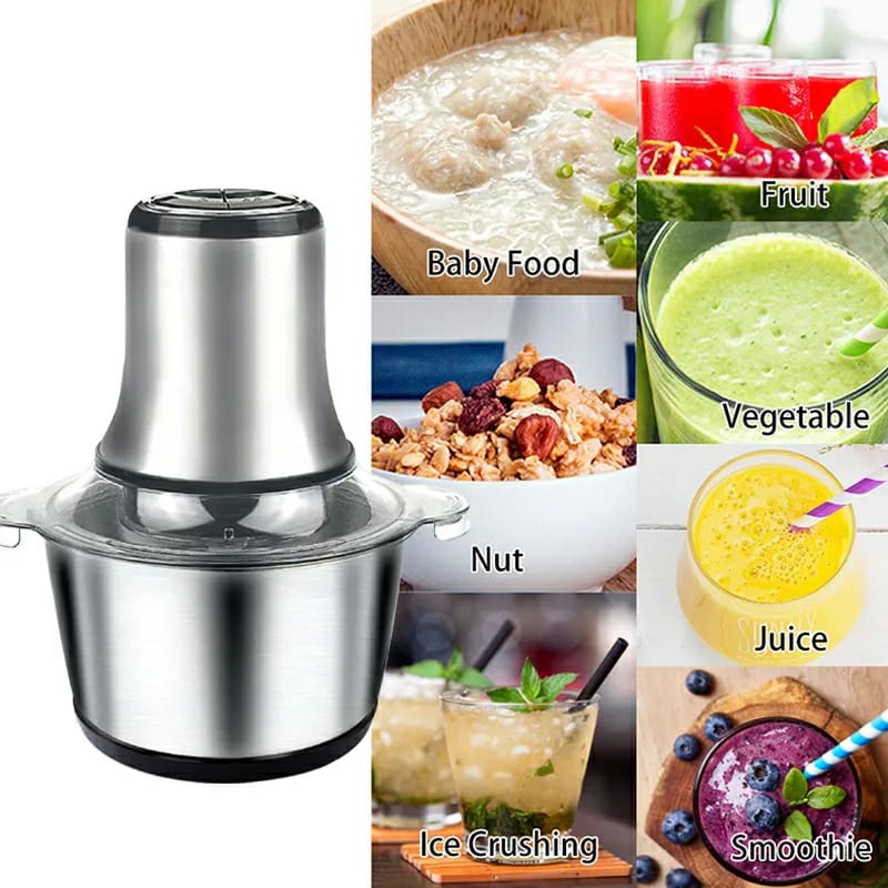 High quality ORIGINAL  stainless steel electric multifunction kitchen grinder machine for food processor,spices,pepper,garlic,meat mincer and vegetables chopper