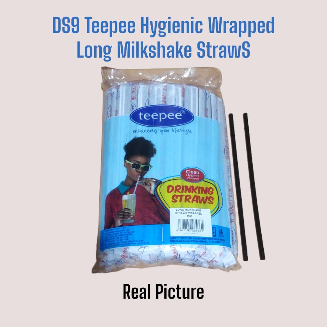 150pcs Teepee Hygienic wrapped long milkshake straws