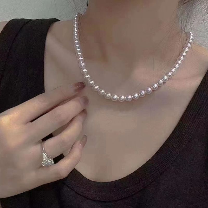 Retro White Pearl Choker Necklace for Women Trendy Summer Imitation Pearl Choker Trend Elegant Aesthetic Wedding Jewelry