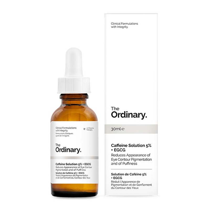 The Ordinary Caffeine Solution 5% + EGCG Reduces Puffiness and Dark Circles Around the Eyes