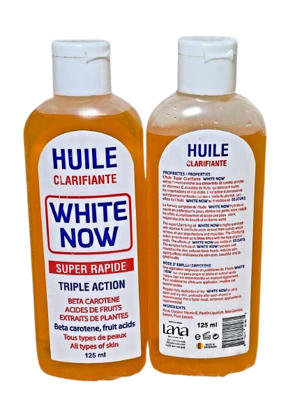 American Dream Cocoa Butter Lemon Body Cream + Huile Eclaircissante White Now Super Rapid Oil Deeply moisturizes, evens skin tone, brightens, nourishes, reduces fine lines, soothes irritation