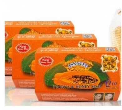 Asante Papaya&Honey Lightening Soap With Q10,AHA&BHA- Anti Acne Soap-125g