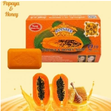 Asante Papaya&Honey Lightening Soap With Q10,AHA&BHA- Anti Acne Soap,smoothens&moisturizes Skin