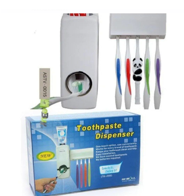 Automatic Toothpaste Dispenser Wall Mount Bathroom Accessories Toothpaste Squeezer Toothbrush Holder Toothpaste Storage