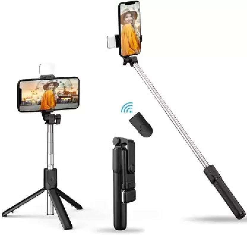 LED Fill Light Tripod Extendable Selfie Stick for Vlogging/Photography Bluetooth Selfie Stick Remote Included