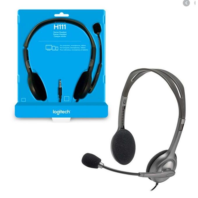 Logitech Stereo Headset H111 +Noise Cancelling Microphone