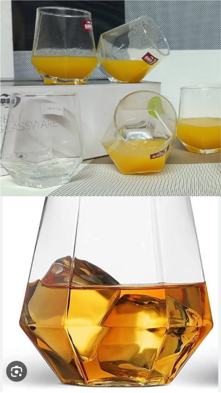 Diamond Shape Whisky Glasses,,Made of high-quality glass. It's easy to clean