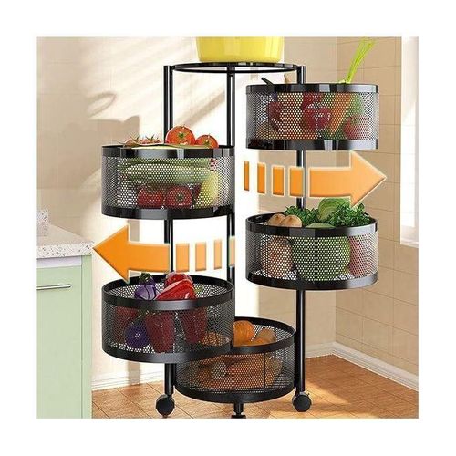 Generic Fruits/Kitchen Rotating Storage Rack With Wheels