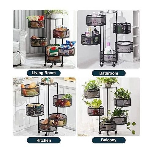 Generic Fruits/Kitchen Rotating Storage Rack With Wheels