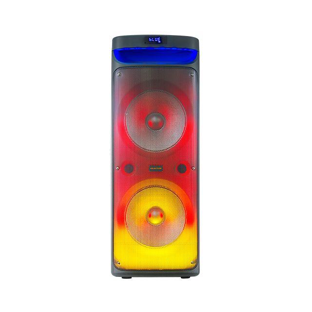 KOLAV-F2102 New Trolley  Rechargeable Dual 10INCH Wireless Bluetooth Speakers Flame Light High Quality Hifi Pa Speaker Systems