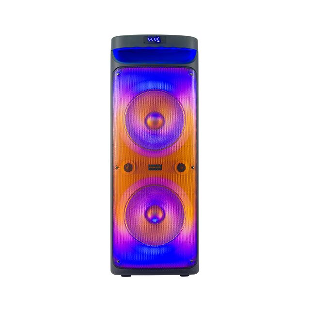 KOLAV-F2102 New Trolley  Rechargeable Dual 10INCH Wireless Bluetooth Speakers Flame Light High Quality Hifi Pa Speaker Systems