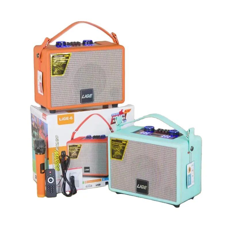LiGE-6 Vintage Bluetooth Speaker  Wooden Speaker Luxury Portable Outdoor Home Decoration Classical 40W Speaker With Remote Control