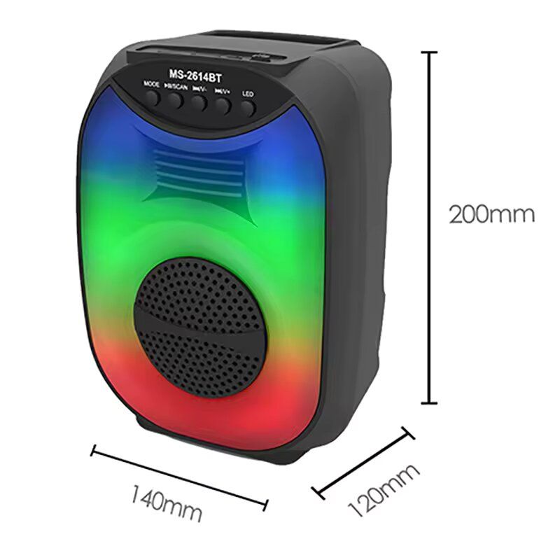 EUROKEN MS-2614BT  Bluetooth Speakers Wireless Bluetooth Speaker Subwoofer Large Volume Cool Dynamic Atmosphere Light  Portable Small Home Outdoor