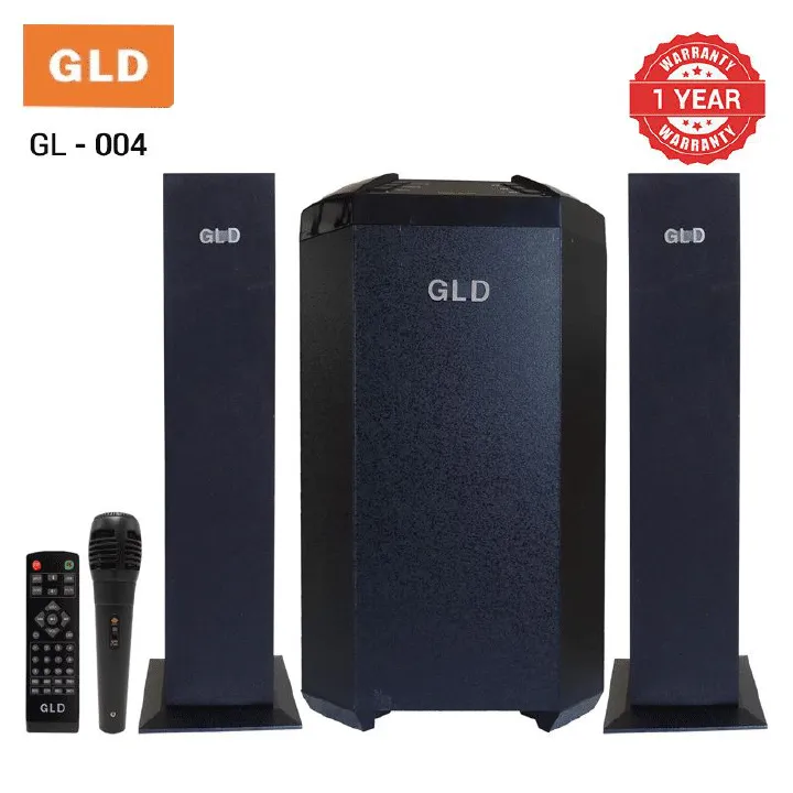 GL-004 Pro 2.1CH Multimedia Speaker System HI-FI 12000W PMPO Powerful Sound with Bluetooth, Built-in Mic for Karaoke, FM Radio, Remote Control Woofer