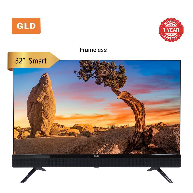 GLD 32 Inch Frameless Smart Android TV（32DF-M）By Android Smart TV LED Television with Built-in Front speakers 12 Months Warranty USB 2-HDMI 3, AV,NETFLIX