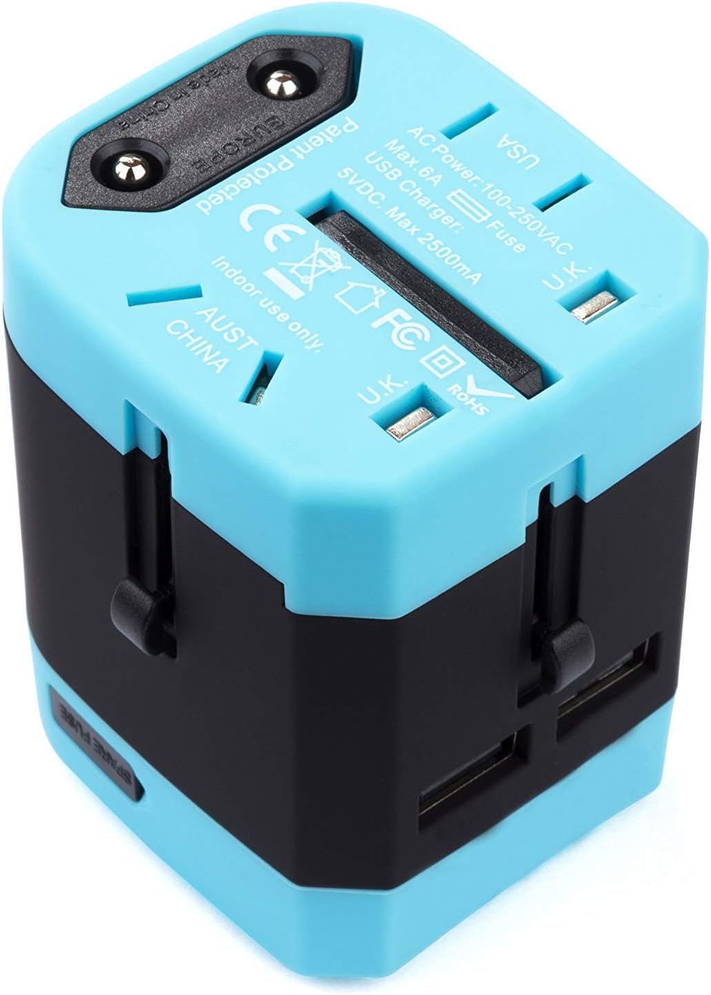 Universal Travel Adapter With Multinational Plugs