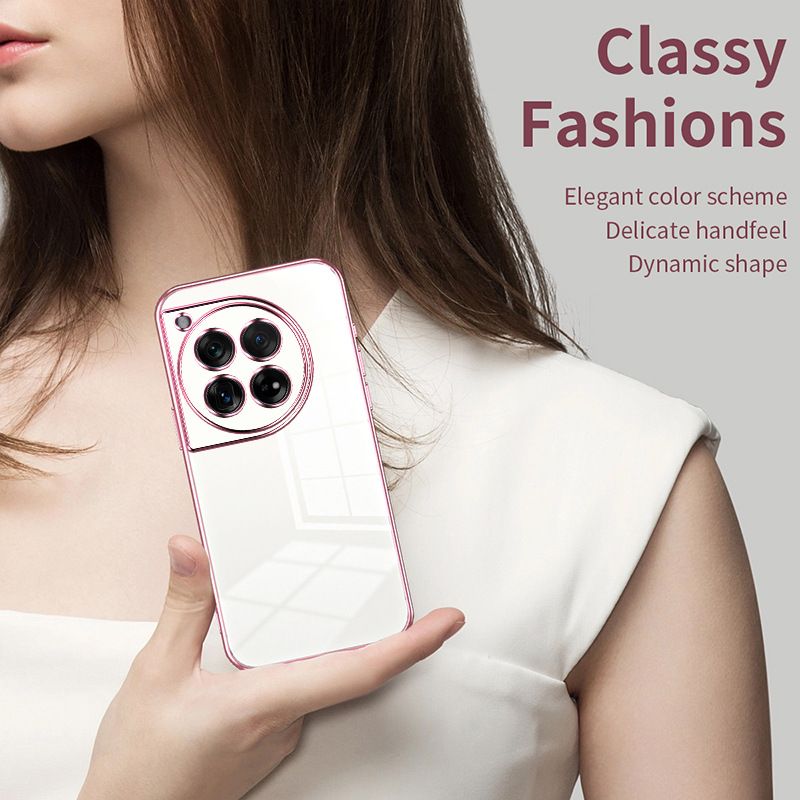 Plating Transparent Soft Shell Protective Cover For OnePlus 12 11 11R Ace 2 10T Ace Pro 10R Ace 10 Pro 9 9R 8T 8 Pro Fall prevention Phone Case