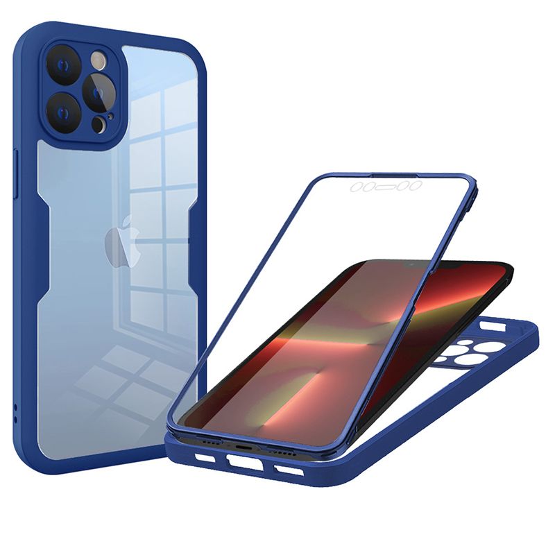 360 Full Cover For iPhone 15 14 13 12 11 Pro Max Transparent Shockproof Phone Case