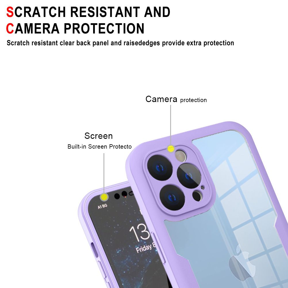 360 Full Cover For iPhone 15 14 13 12 11 Pro Max Transparent Shockproof Phone Case
