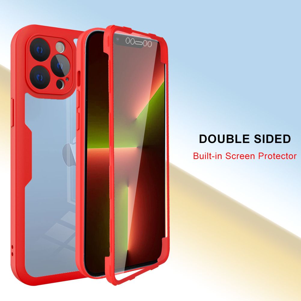 360 Full Cover For iPhone 15 14 13 12 11 Pro Max Transparent Shockproof Phone Case