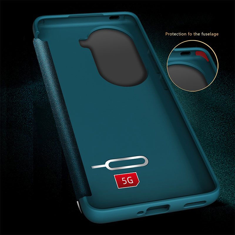 Clamshell type Phone Case For OPPO Reno 11 Pro Holster Transparent Side Windows TPU Soft Sole Soft Shell Holster Cover