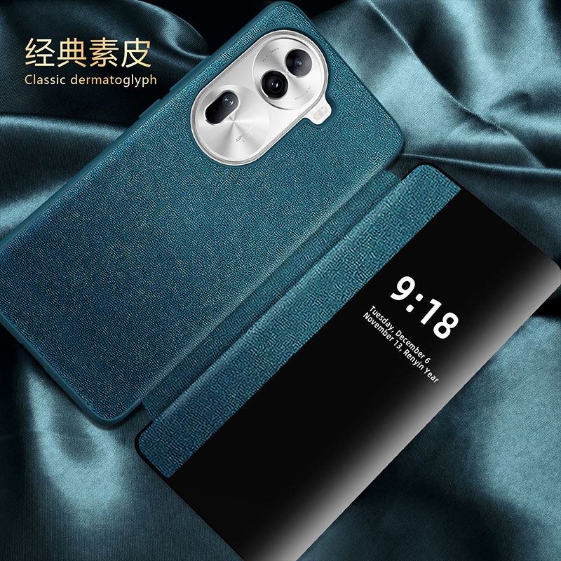 Clamshell type Phone Case For OPPO Reno 11 Pro Holster Transparent Side Windows TPU Soft Sole Soft Shell Holster Cover