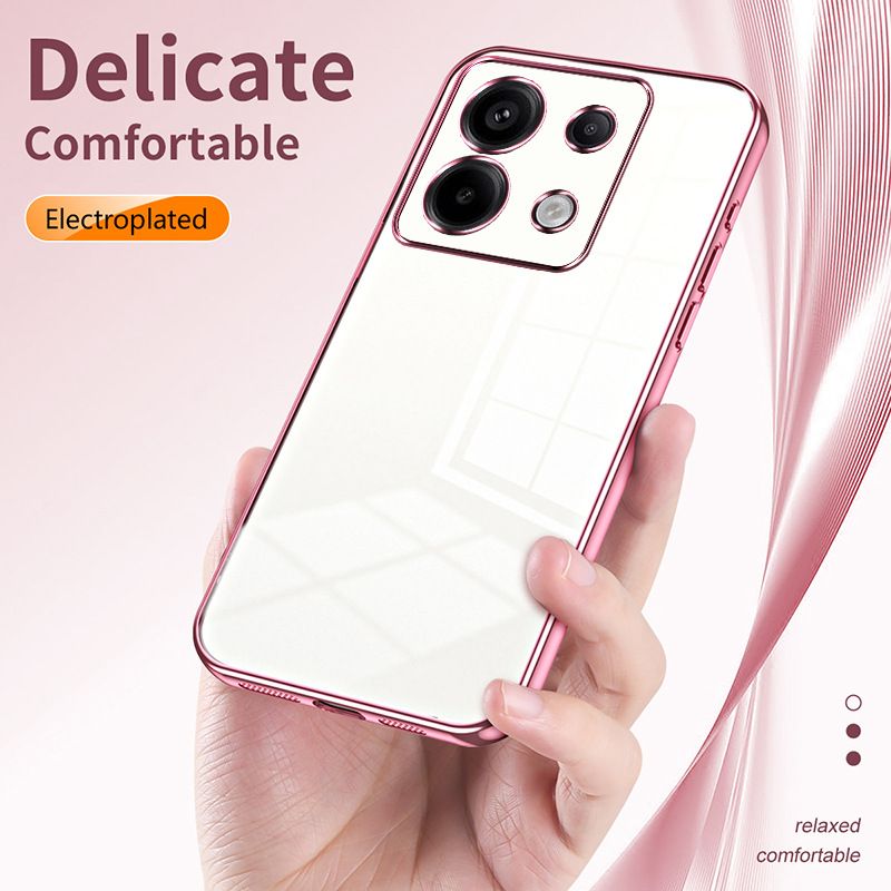 Plating Transparent Soft Shell Protective Cover For Xiaomi Redmi Note 13 Pro 13 Pro+ 12 Pro+ 12 Pro 13R 12R Pro 11 10 Pro 5G 4G 11T Fall prevention Phone Case