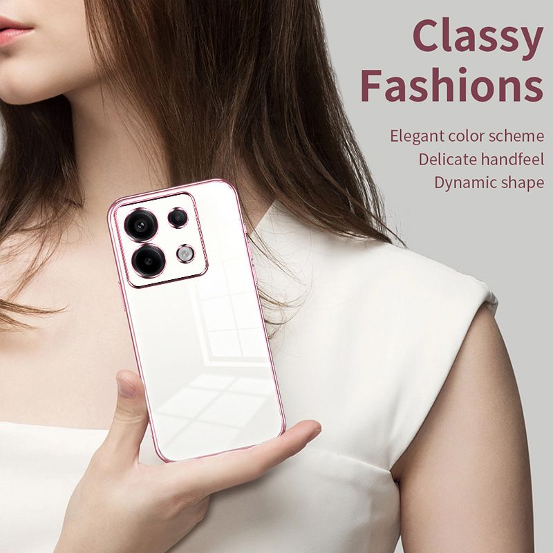 Plating Transparent Soft Shell Protective Cover For Xiaomi Redmi Note 13 Pro 13 Pro+ 12 Pro+ 12 Pro 13R 12R Pro 11 10 Pro 5G 4G 11T Fall prevention Phone Case