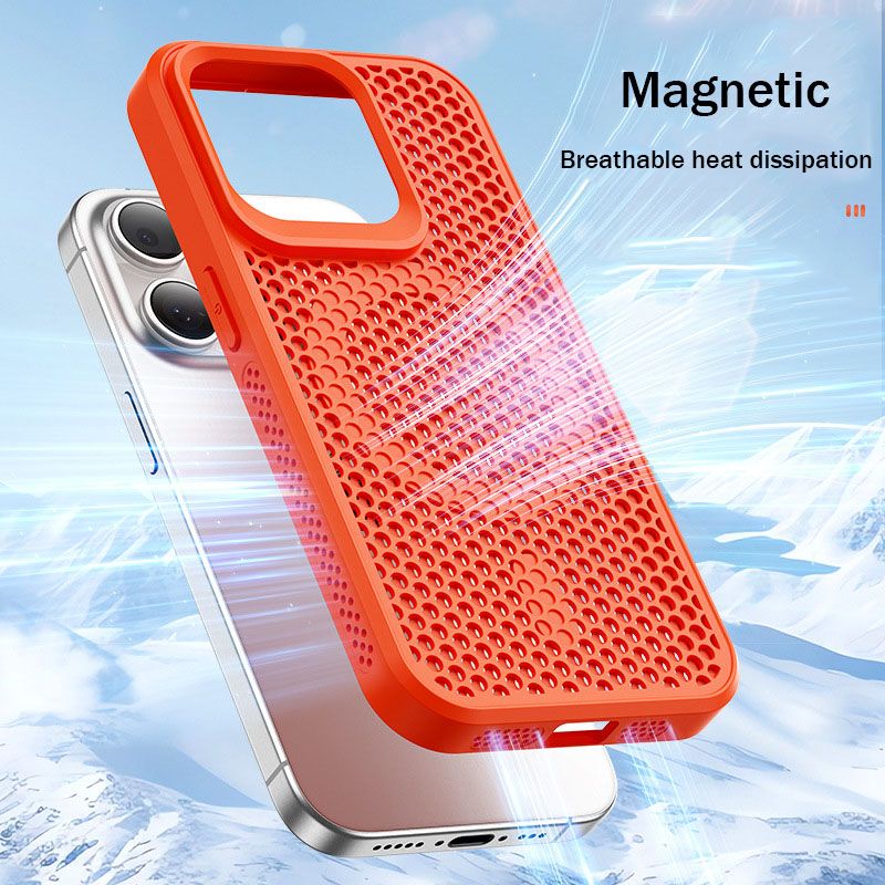 Magnetic Breathable Heat Dissipation Phone Case For iPhone 16 Plus 16 Pro 15 Pro 14 Pro 15 14 13 12 11 Pro Max 15 14 Plus Fall prevention Protective Case