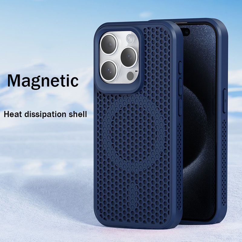 Magnetic Breathable Heat Dissipation Phone Case For iPhone 16 Plus 16 Pro 15 Pro 14 Pro 15 14 13 12 11 Pro Max 15 14 Plus Fall prevention Protective Case