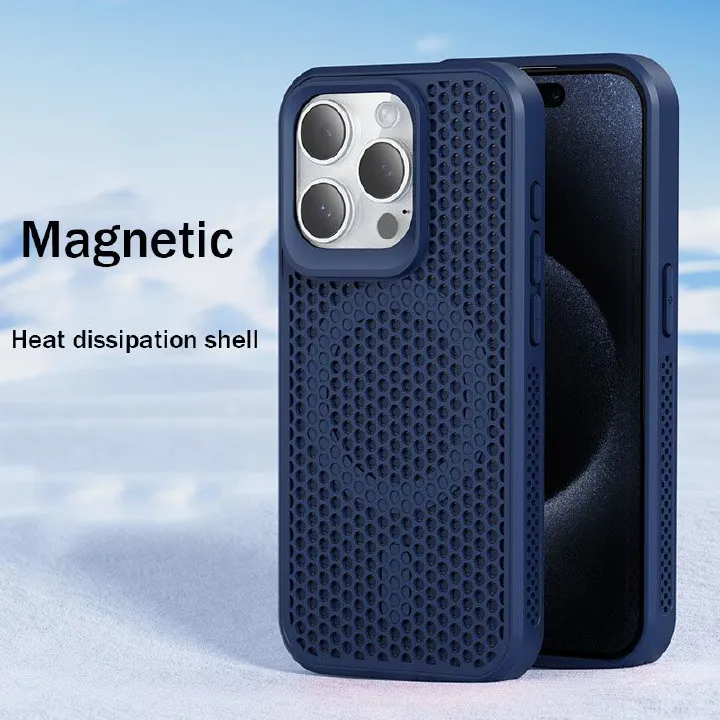 Magnetic Breathable Heat Dissipation Phone Case For iPhone 16 Plus 16 Pro 15 Pro 14 Pro 15 14 13 12 11 Pro Max 15 14 Plus Fall prevention Protective Case