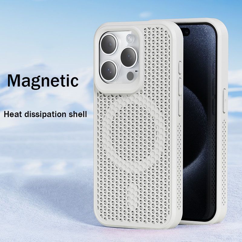 Magnetic Breathable Heat Dissipation Phone Case For iPhone 16 Plus 16 Pro 15 Pro 14 Pro 15 14 13 12 11 Pro Max 15 14 Plus Fall prevention Protective Case