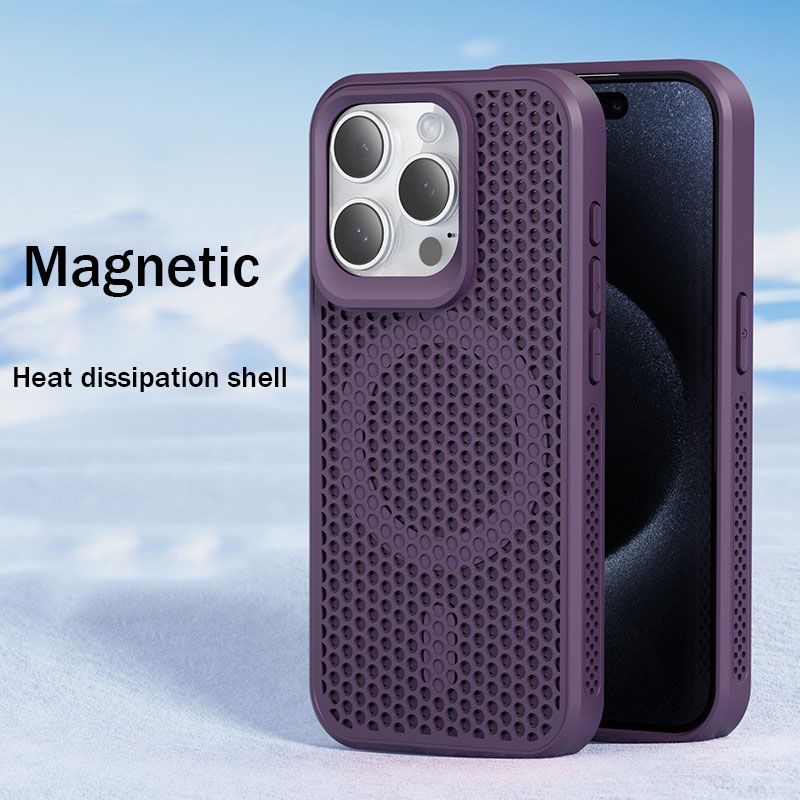 Magnetic Breathable Heat Dissipation Phone Case For iPhone 16 Plus 16 Pro 15 Pro 14 Pro 15 14 13 12 11 Pro Max 15 14 Plus Fall prevention Protective Case