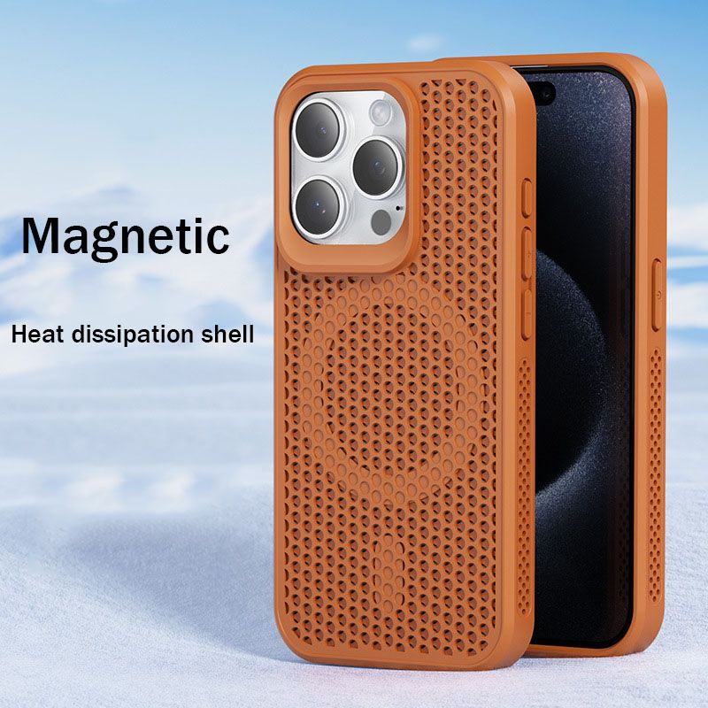 Magnetic Breathable Heat Dissipation Phone Case For iPhone 16 Plus 16 Pro 15 Pro 14 Pro 15 14 13 12 11 Pro Max 15 14 Plus Fall prevention Protective Case