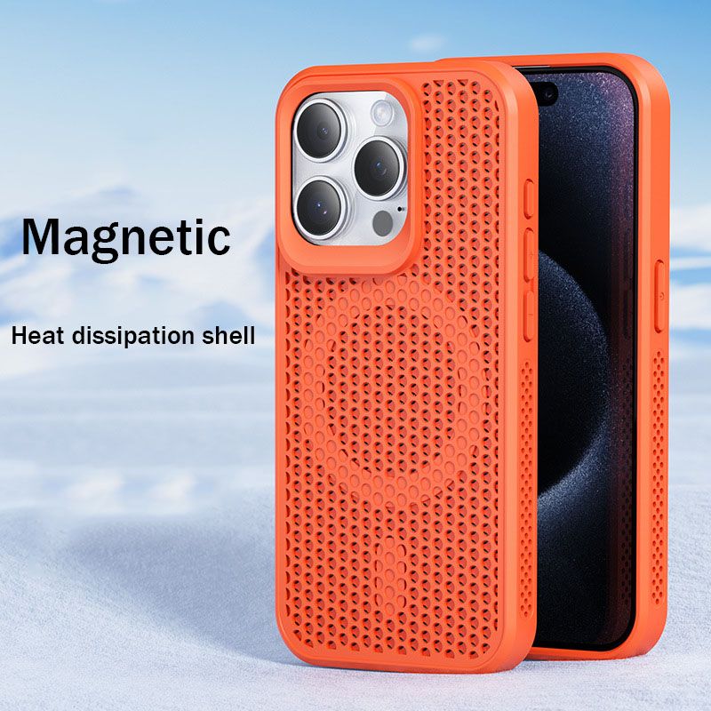 Magnetic Breathable Heat Dissipation Phone Case For iPhone 16 Plus 16 Pro 15 Pro 14 Pro 15 14 13 12 11 Pro Max 15 14 Plus Fall prevention Protective Case