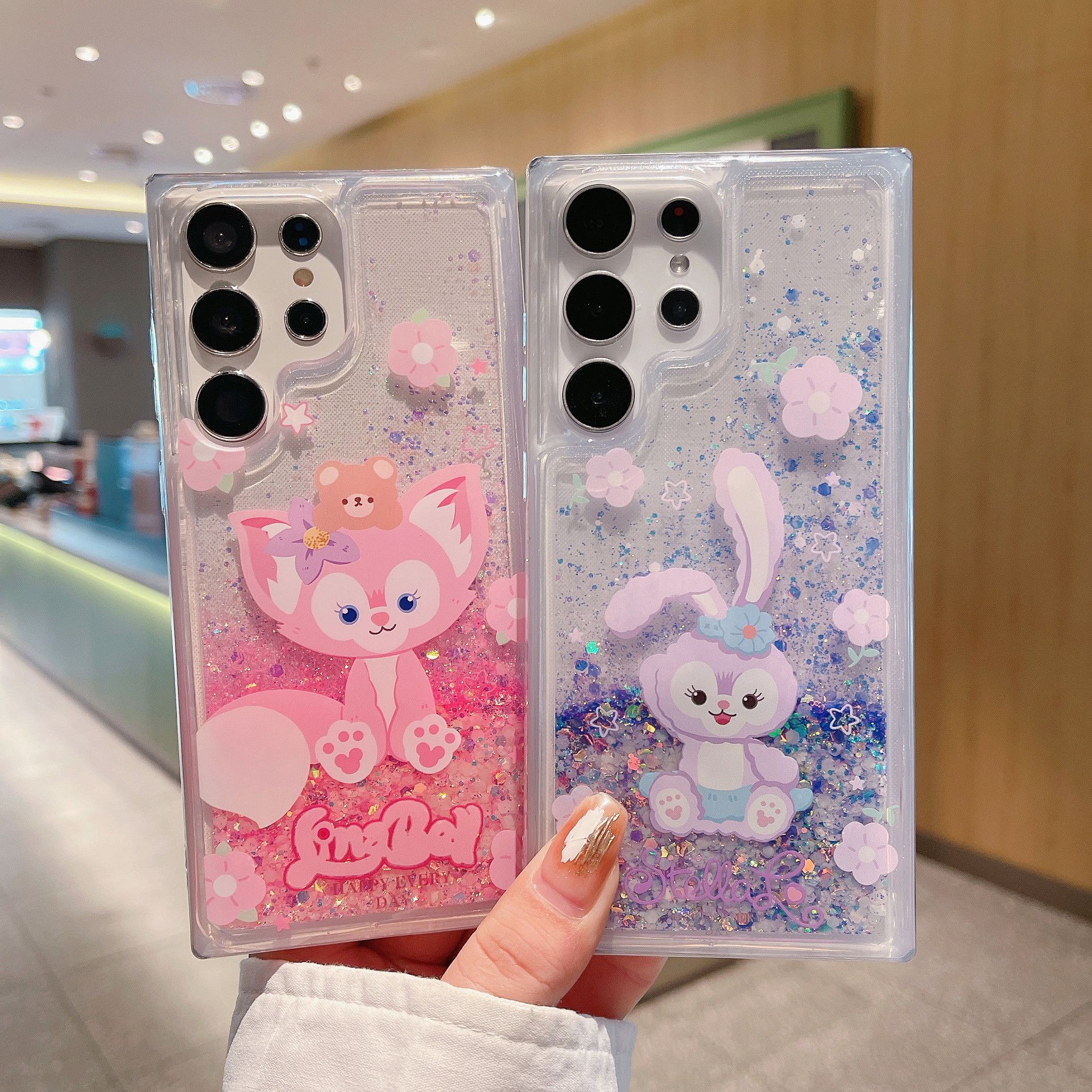 Phone Case For Samsung Galaxy S23 Ultra S22 S21 S20 S22 S21 S23 Plus S23 FE Note 20 Ultra 10 Plus 9 8 Night Glow Flower Sand Soft Silicone Cover