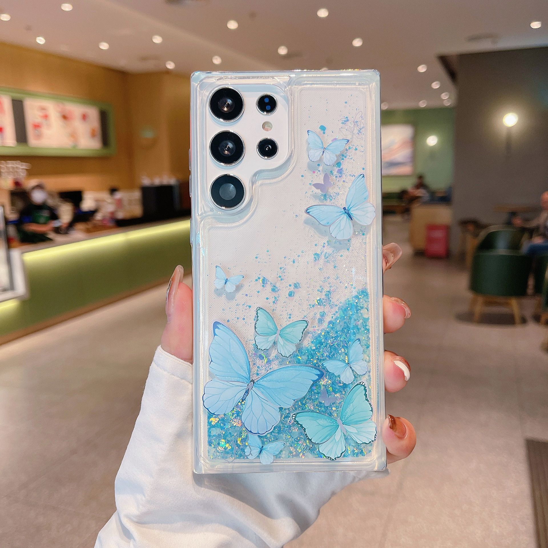 Phone Case For Samsung Galaxy S23 Ultra S22 S21 S20 S22 S21 S23 Plus S23 FE Note 20 Ultra 10 Plus 9 8 Night Glow Flower Sand Soft Silicone Cover