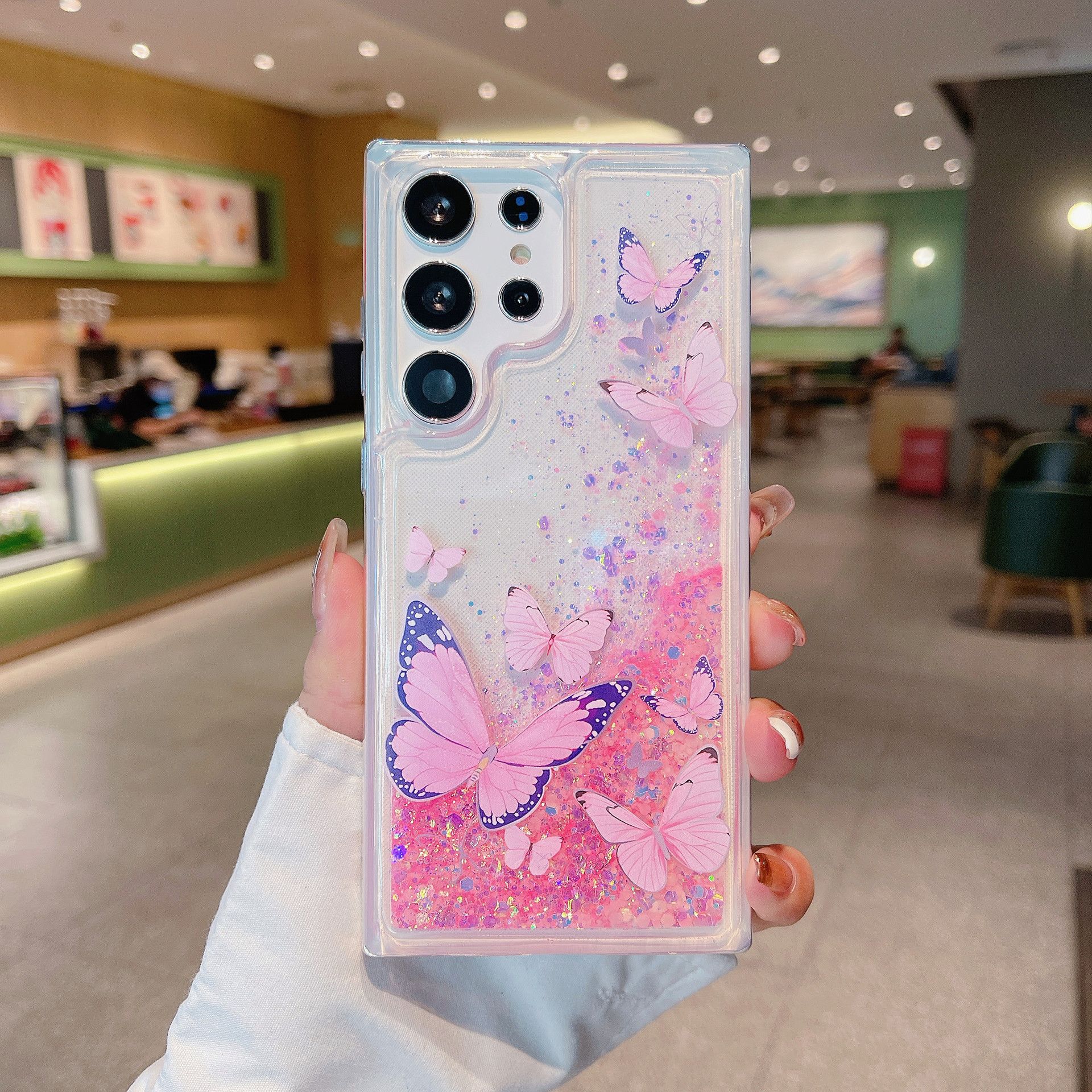 Phone Case For Samsung Galaxy S23 Ultra S22 S21 S20 S22 S21 S23 Plus S23 FE Note 20 Ultra 10 Plus 9 8 Night Glow Flower Sand Soft Silicone Cover