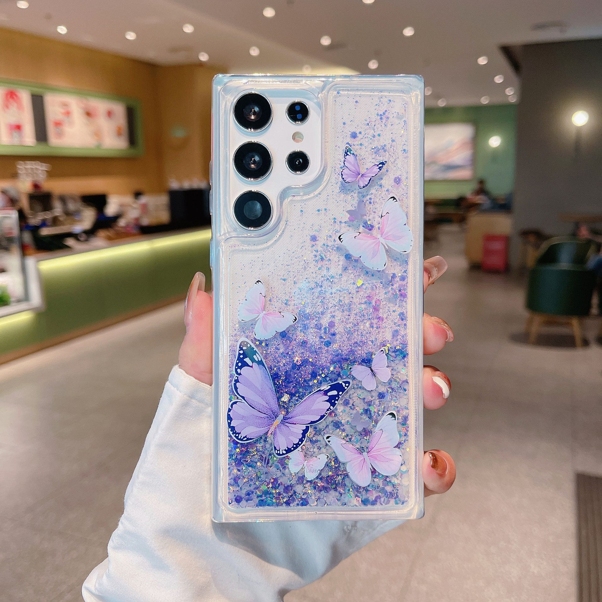 Phone Case For Samsung Galaxy S23 Ultra S22 S21 S20 S22 S21 S23 Plus S23 FE Note 20 Ultra 10 Plus 9 8 Night Glow Flower Sand Soft Silicone Cover