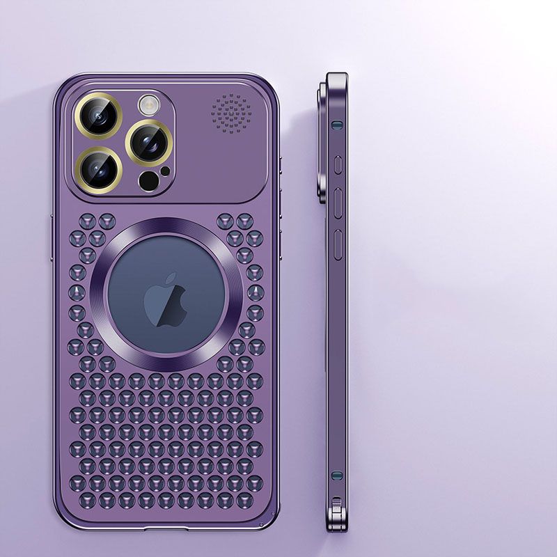 Spring buckle Aluminum Alloy Heat Dissipation With Aroma Metal Cover For iPhone 16 Pro Max 15 14 13 12 Pro Max 15 Plus 14 Plus Fall prevention Phone Case