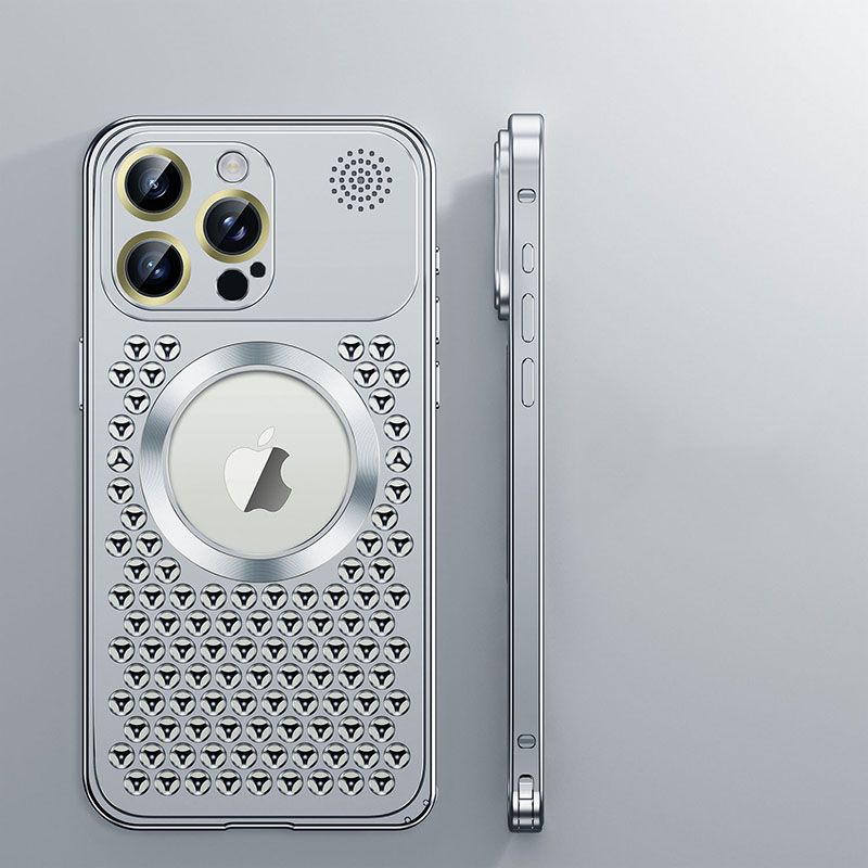 Spring buckle Aluminum Alloy Heat Dissipation With Aroma Metal Cover For iPhone 16 Pro Max 15 14 13 12 Pro Max 15 Plus 14 Plus Fall prevention Phone Case