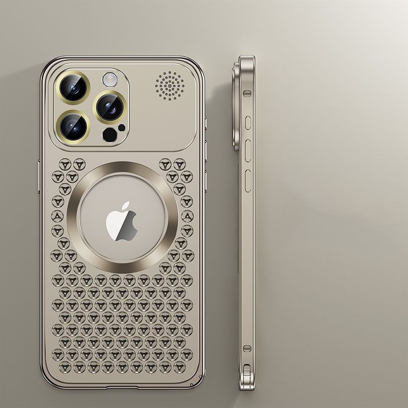 Spring buckle Aluminum Alloy Heat Dissipation With Aroma Metal Cover For iPhone 16 Pro Max 15 14 13 12 Pro Max 15 Plus 14 Plus Fall prevention Phone Case