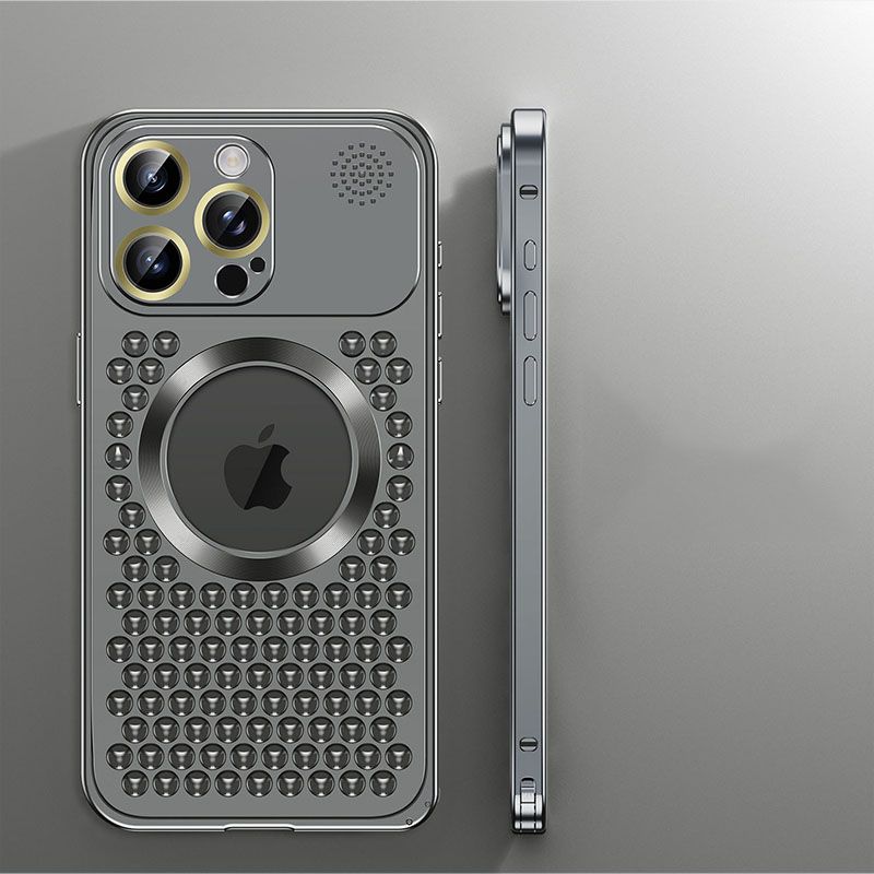 Spring buckle Aluminum Alloy Heat Dissipation With Aroma Metal Cover For iPhone 16 Pro Max 15 14 13 12 Pro Max 15 Plus 14 Plus Fall prevention Phone Case