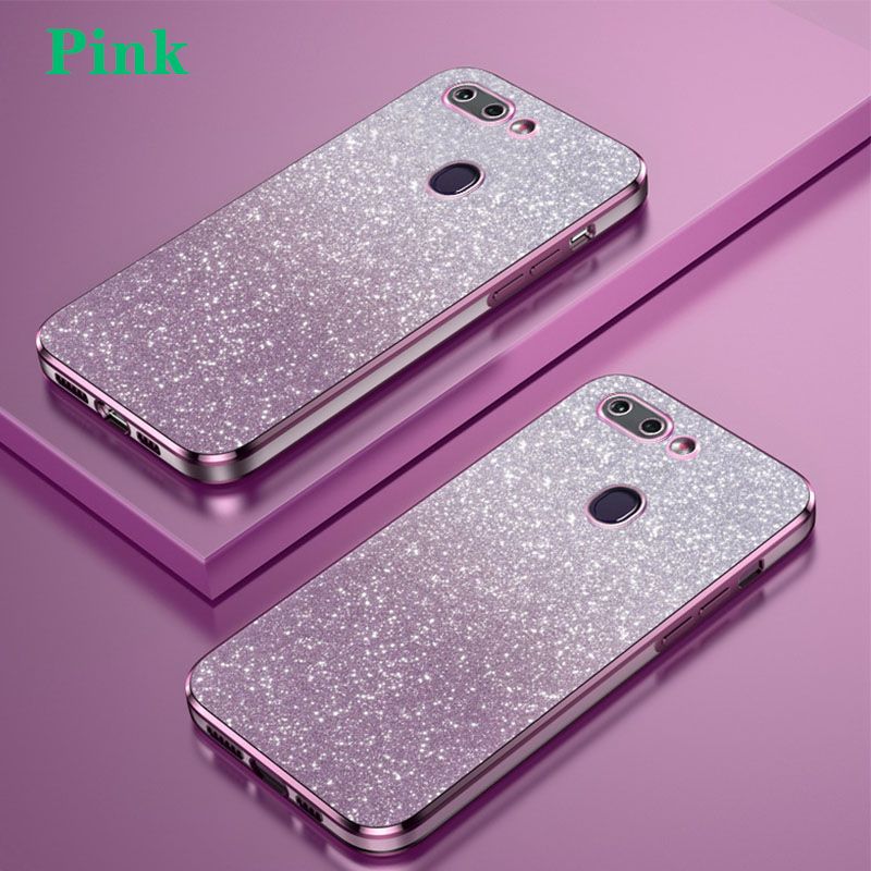 Luxury Plating Phone Case For OPPO R15 K1 A83 A91 A5 A7X F5 F7 F9 A7 A5S A12 A31 F11 Pro A9 A1K Glitter Powder Protective Case