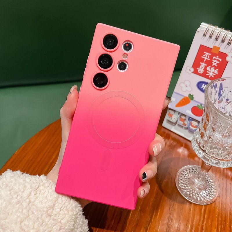 Magnetic Two Color Phone Case For Samsung Galaxy S25 Ultra S24 FE S23 FE S22 S21 S20 Ultra S24 Plus S23 S21 S20 FE Note 20 Ultra 10 10+ Plus Fashion Silicone Soft Shell Cover
