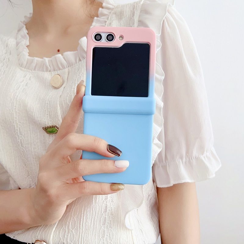 Fashion Two Color Phone Case For Samsung Galaxy Z Flip7/Flip7 FE/ Flip 6/Flip 5/Flip4/Flip3 Frosting Hinge Protective Cover For Samsung Galaxy Flip6/Flip 7/Flip5/Flip 4/Flip 3