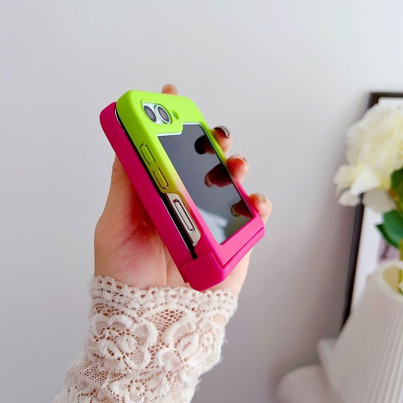 Fashion Two Color Phone Case For Samsung Galaxy Z Flip7/Flip7 FE/ Flip 6/Flip 5/Flip4/Flip3 Frosting Hinge Protective Cover For Samsung Galaxy Flip6/Flip 7/Flip5/Flip 4/Flip 3