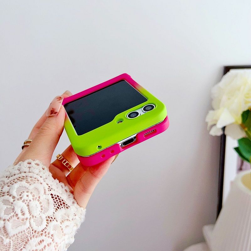 Fashion Two Color Phone Case For Samsung Galaxy Z Flip7/Flip7 FE/ Flip 6/Flip 5/Flip4/Flip3 Frosting Hinge Protective Cover For Samsung Galaxy Flip6/Flip 7/Flip5/Flip 4/Flip 3